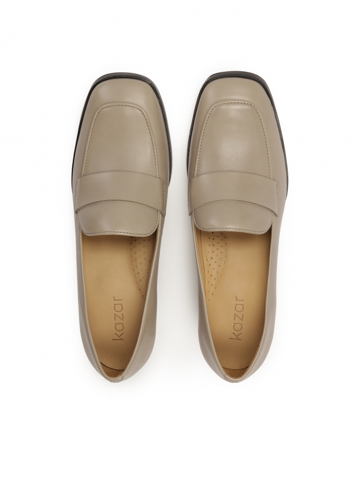 Décolleté classiche in pelle color taupe ERIN