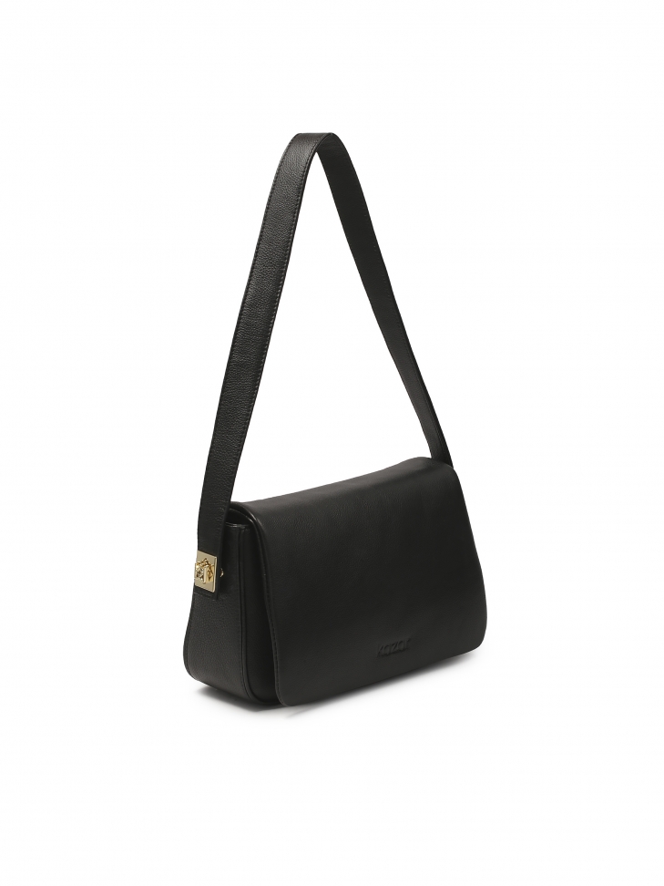 Borsa a mano nera con vistosa tracolla a spillo RAISE