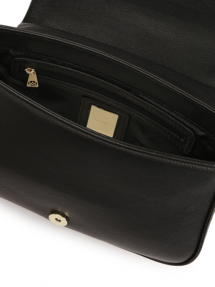 Borsa a mano nera con vistosa tracolla a spillo RAISE