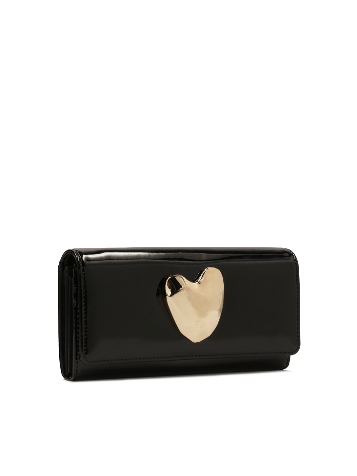 Portafoglio nero verniciato con gioielli JOLENE