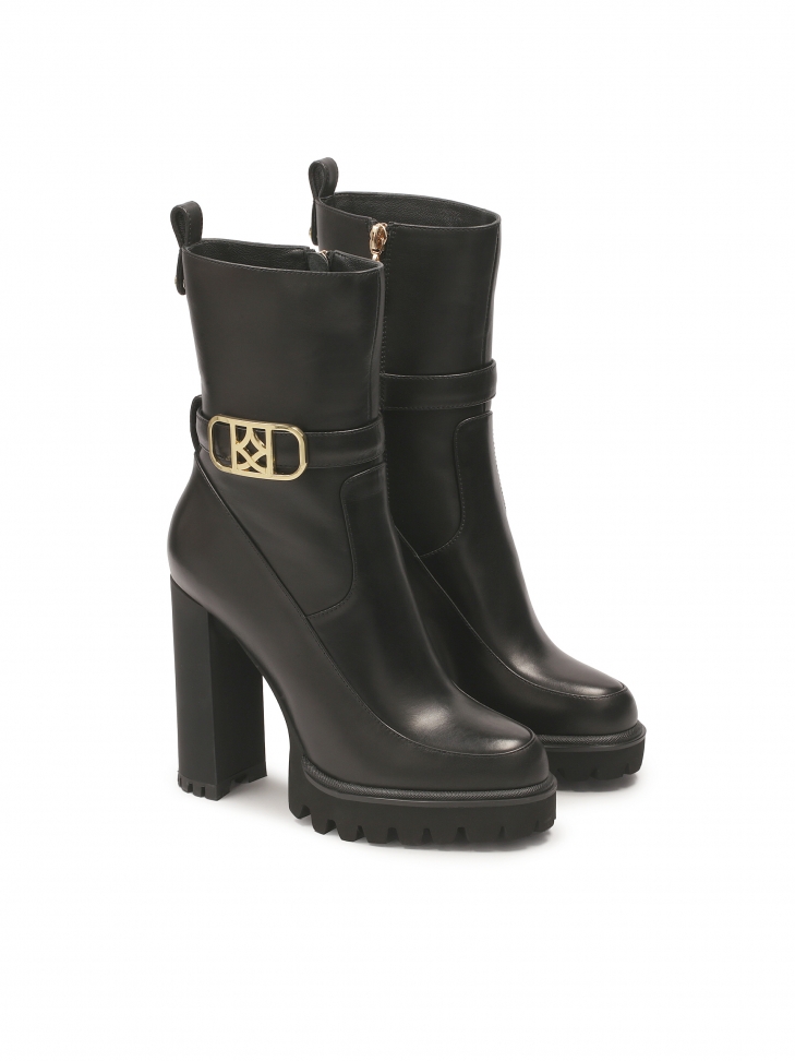 Stivali neri monogrammati KAZAR montati su un palo MORENA