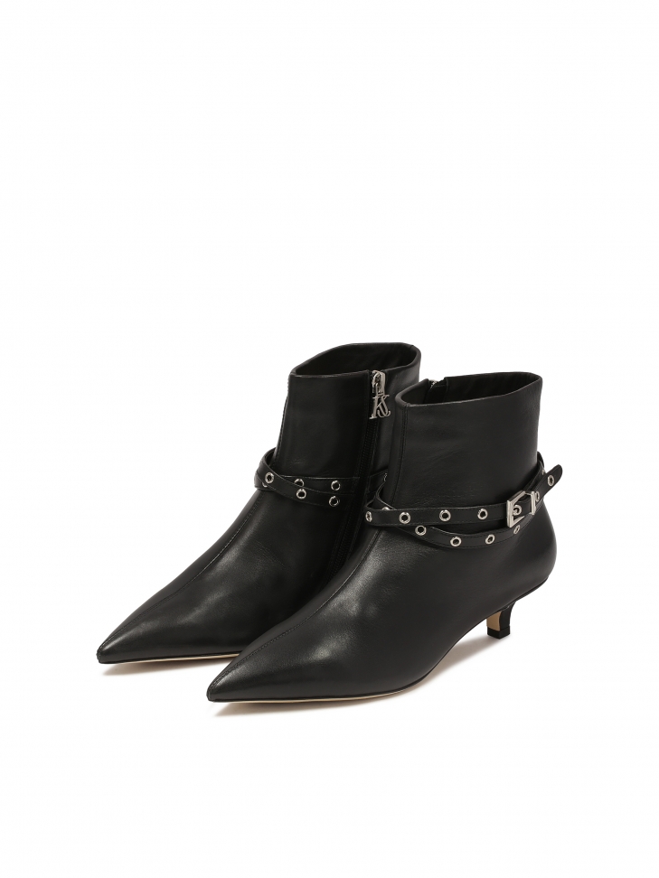 Stivali con tacco in pelle di anatra KS CLARIE