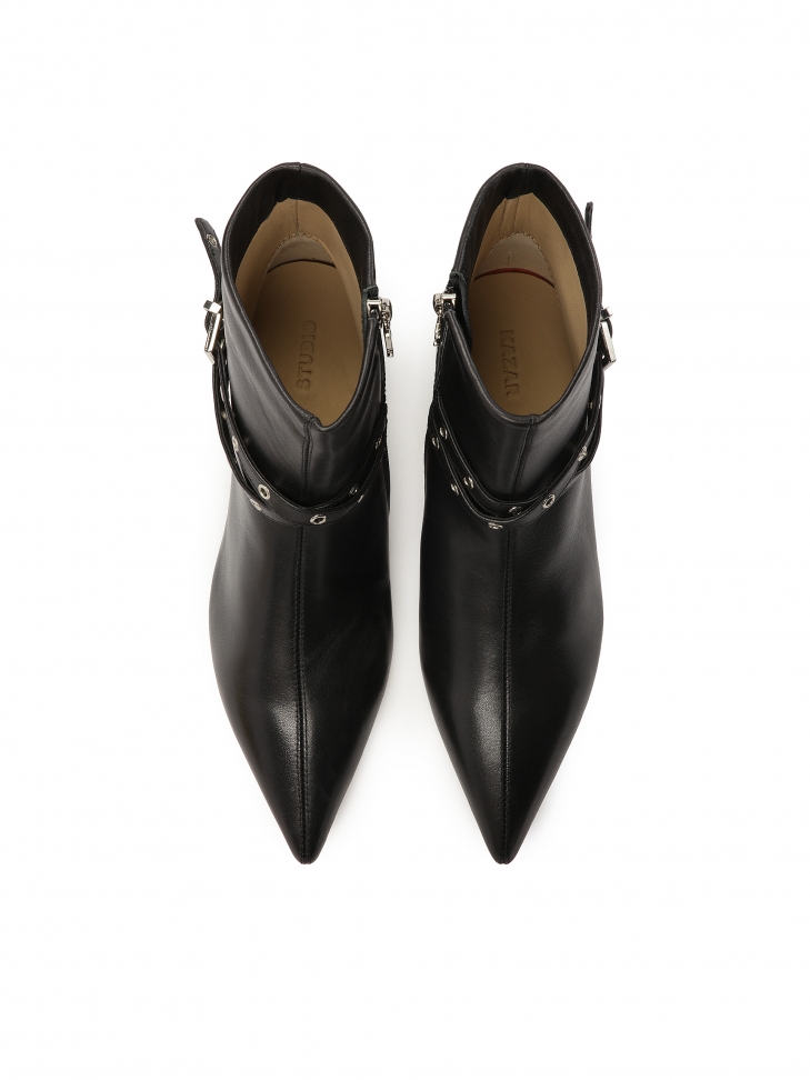 Stivali con tacco in pelle di anatra KS CLARIE