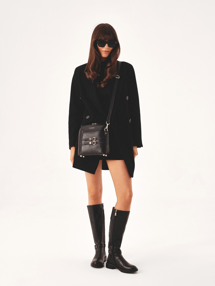 Borsetta nera piccola con cerniera bipolare CARIN