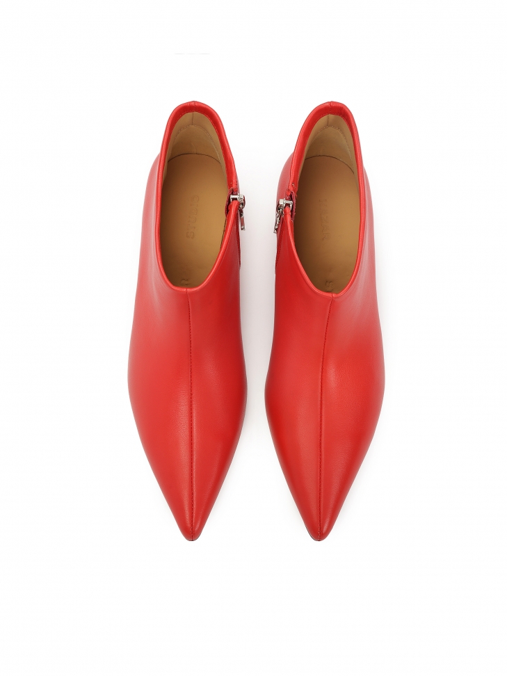 Stivali rossi con tacco basso KS IDALIA