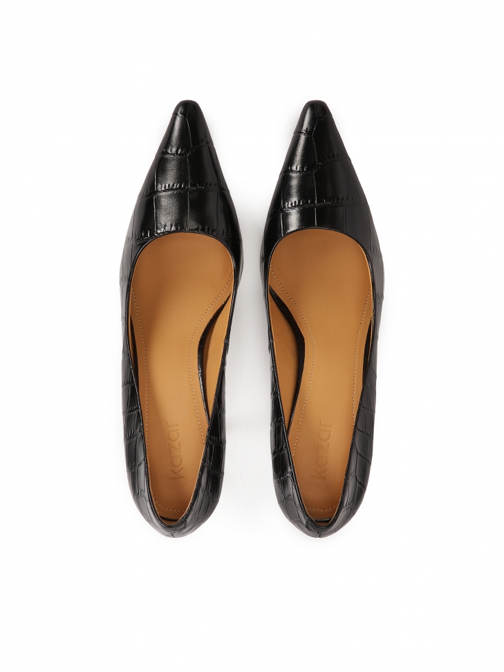 Stiletto classici neri con motivo a crocus DIAMOND