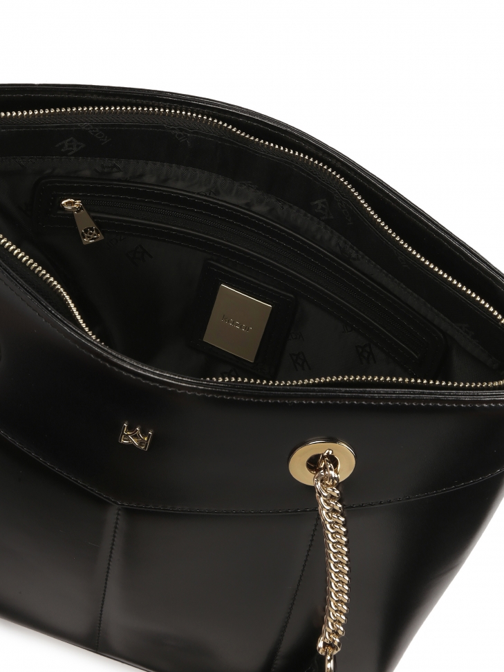 Borsa nera con manici lunghi a spalla JASMINE