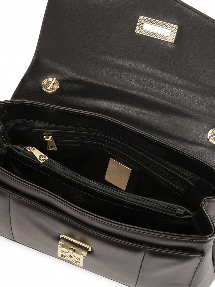 Borsa a tracolla nera con catena scorrevole HALLIE