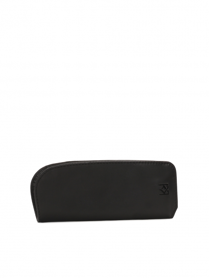 Custodia in pelle nera per occhiali e penna  FELICIANOS