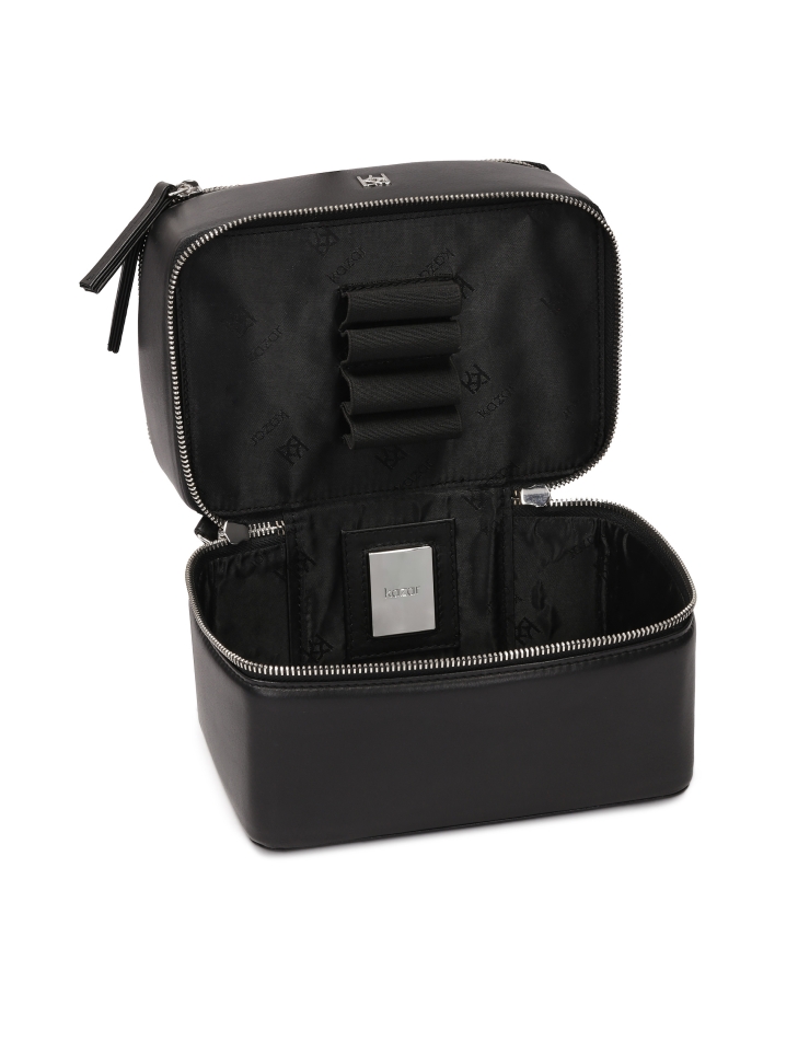 Borsa cosmetica in pelle rigida a due livelli DAISY