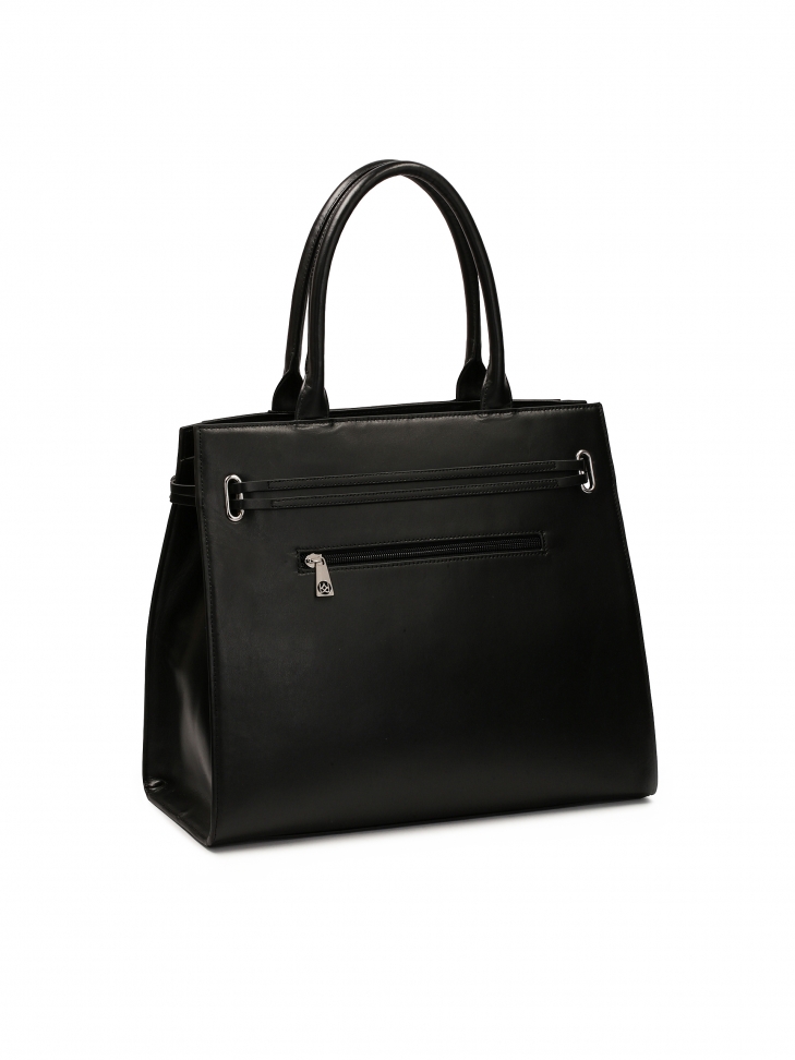 Borsa nera decorata con cinturini a fibbia TILMA