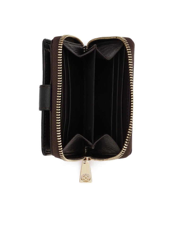 Portafoglio in pelle goffrata stile anguilla marrone ARIYAH