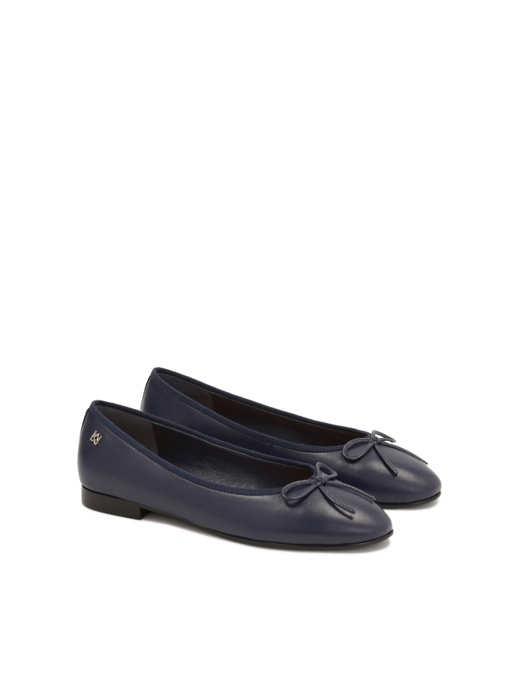 Ballerine in pelle naturale blu navy EILEEN