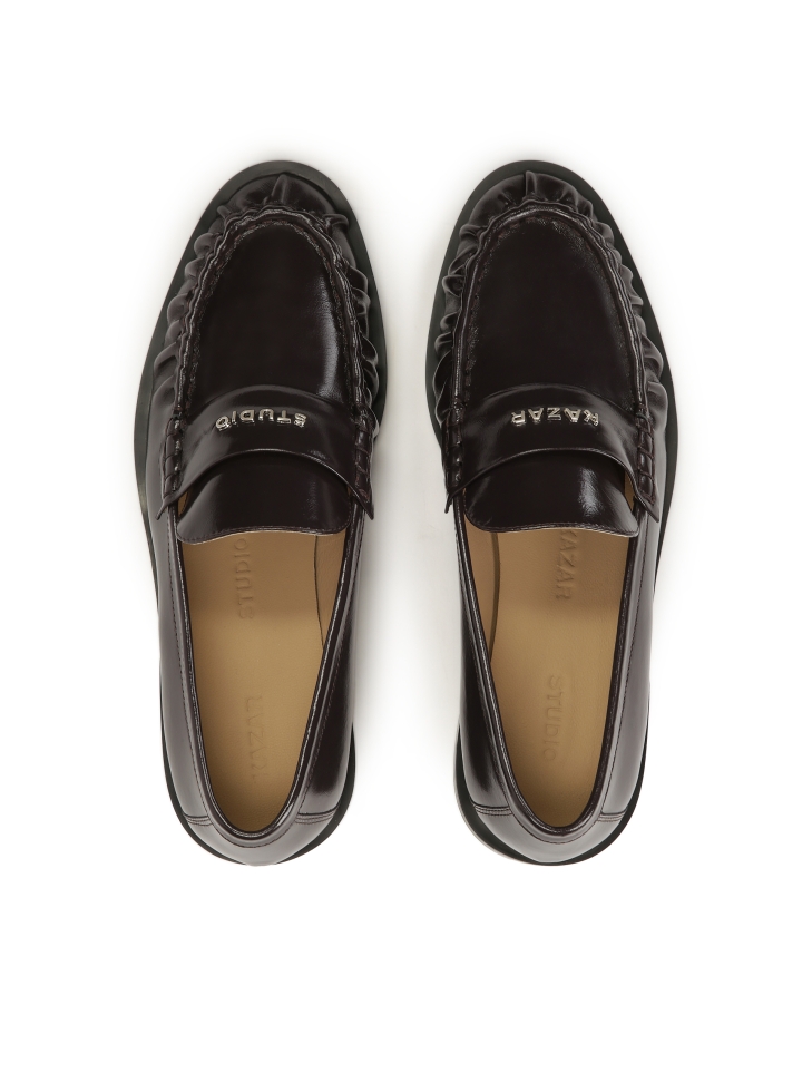 Scarpe marrone scuro con striscia trasversale KS OLZA