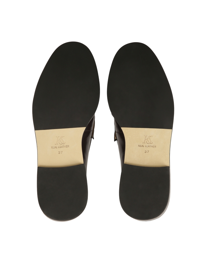 Scarpe marrone scuro con striscia trasversale KS OLZA