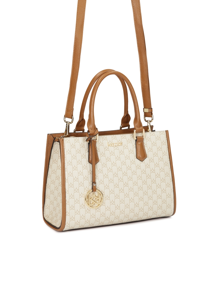 Borsetta con due impugnature decorate con monogrammi NAFI