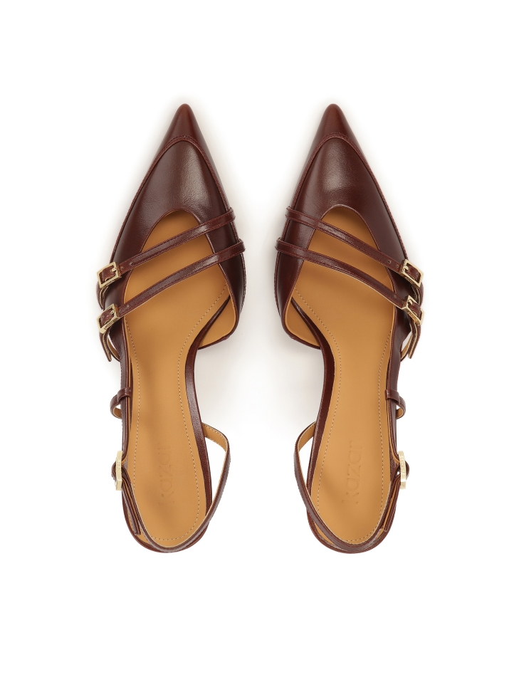 Décolleté marroni con tacco aperto  YSABEL