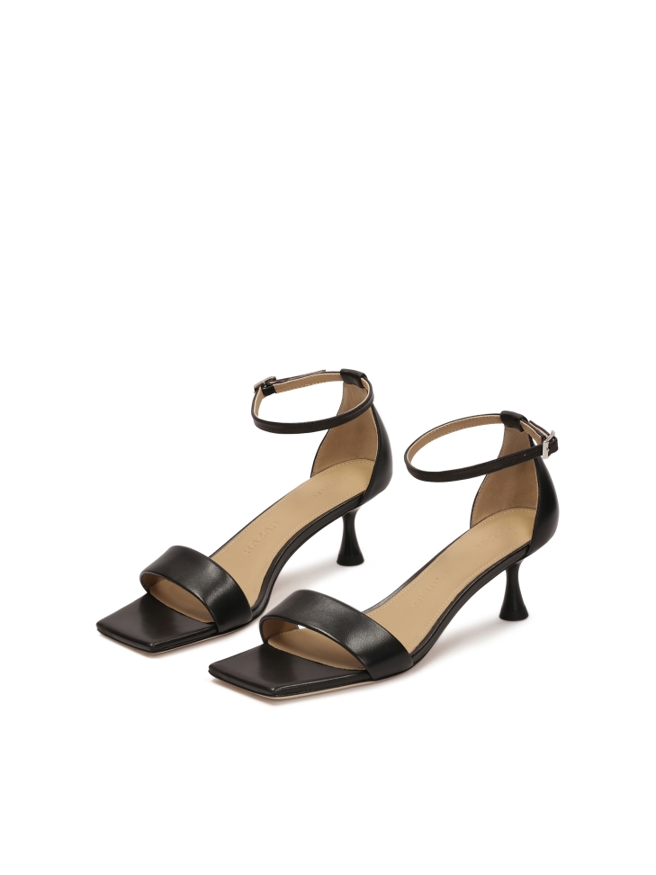 Sandali neri con tacco pieno KS JAVELIN