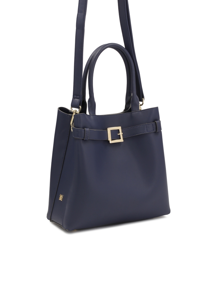 Borsetta blu navy con impugnature e tracolla LAURIE