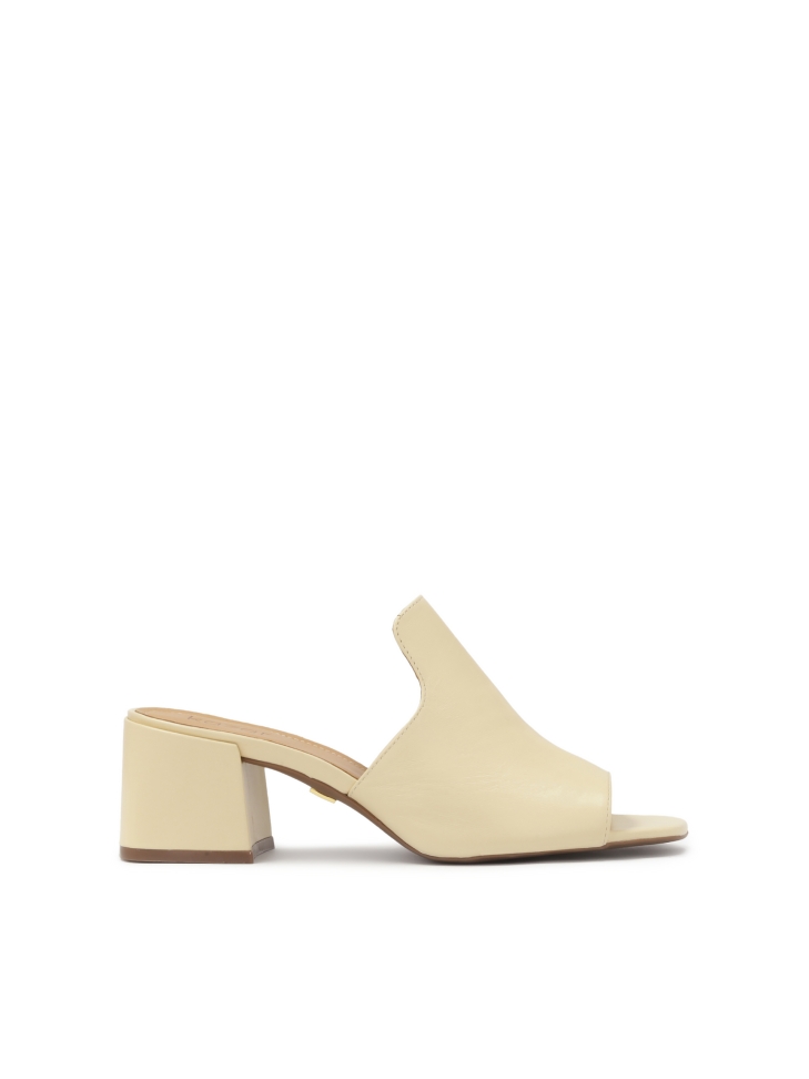 Mules in pelle con tacco largo SAGE