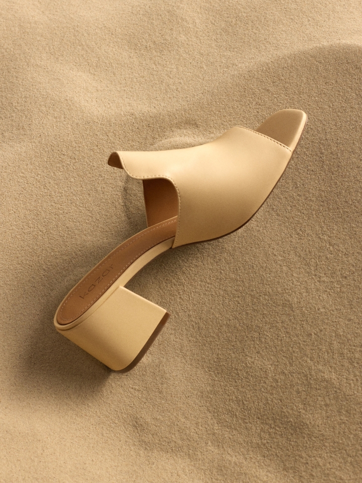 Mules in pelle con tacco largo SAGE