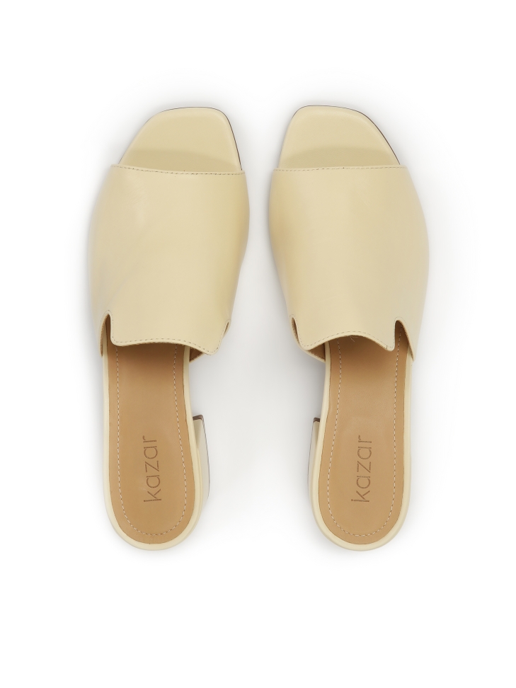 Mules in pelle con tacco largo SAGE