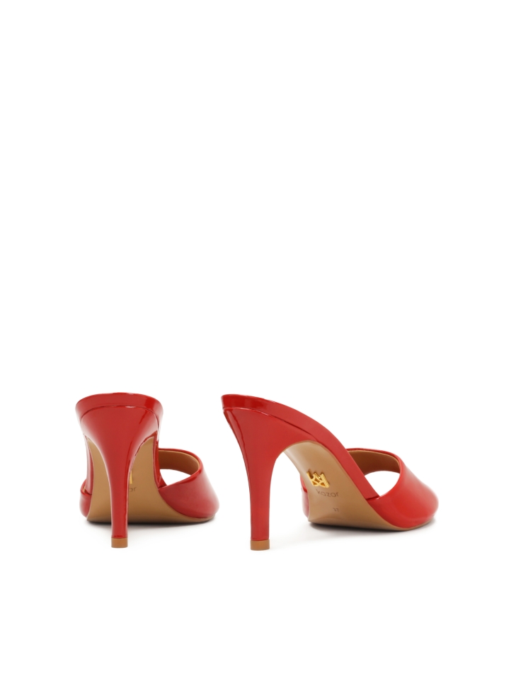 Mules con tacco in vernice rossa KIMBERLEY