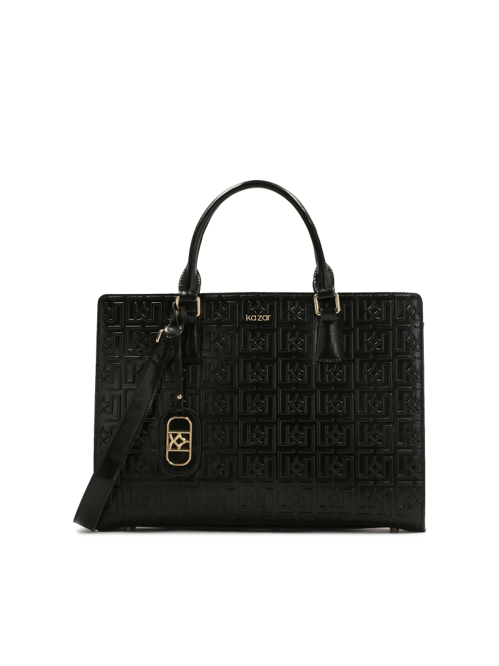 Borsa rigida grande con design in rilievo CYNTIA