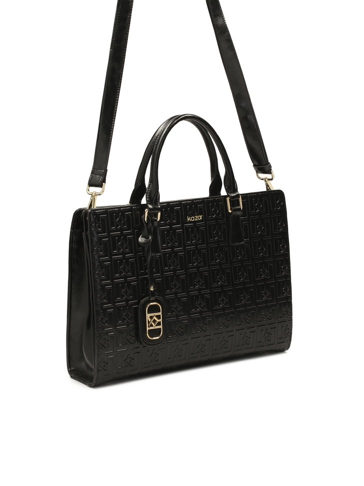 Borsa rigida grande con design in rilievo CYNTIA