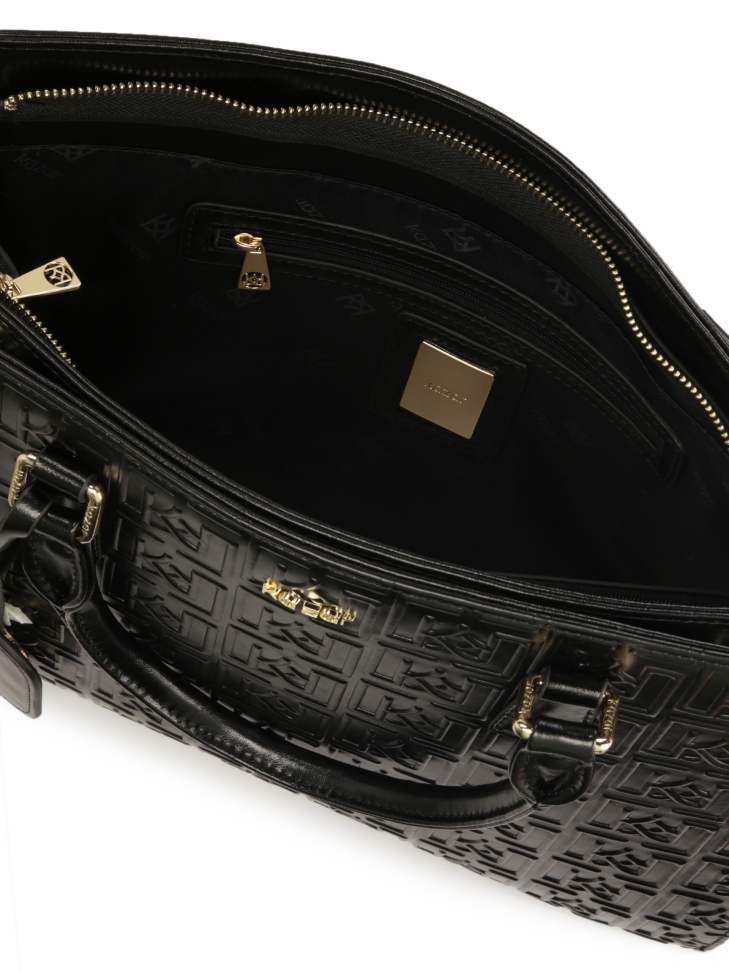 Borsa rigida grande con design in rilievo CYNTIA