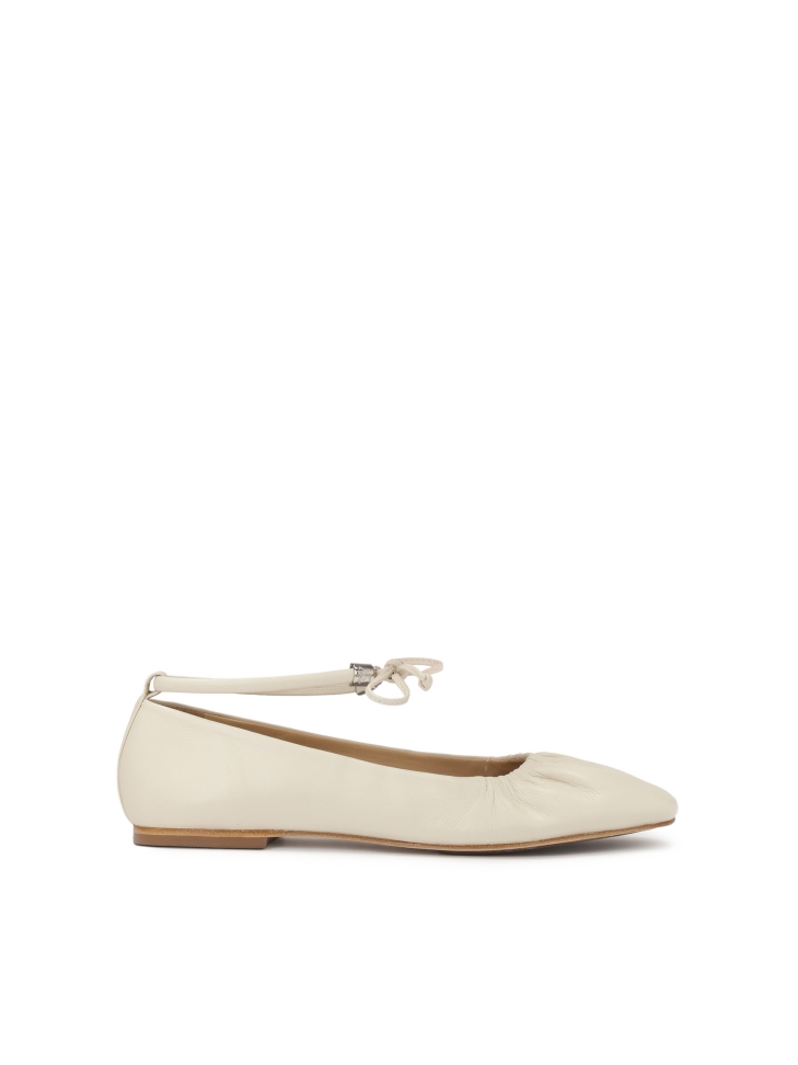 Ballerine crema con lacci KS SOLEIL