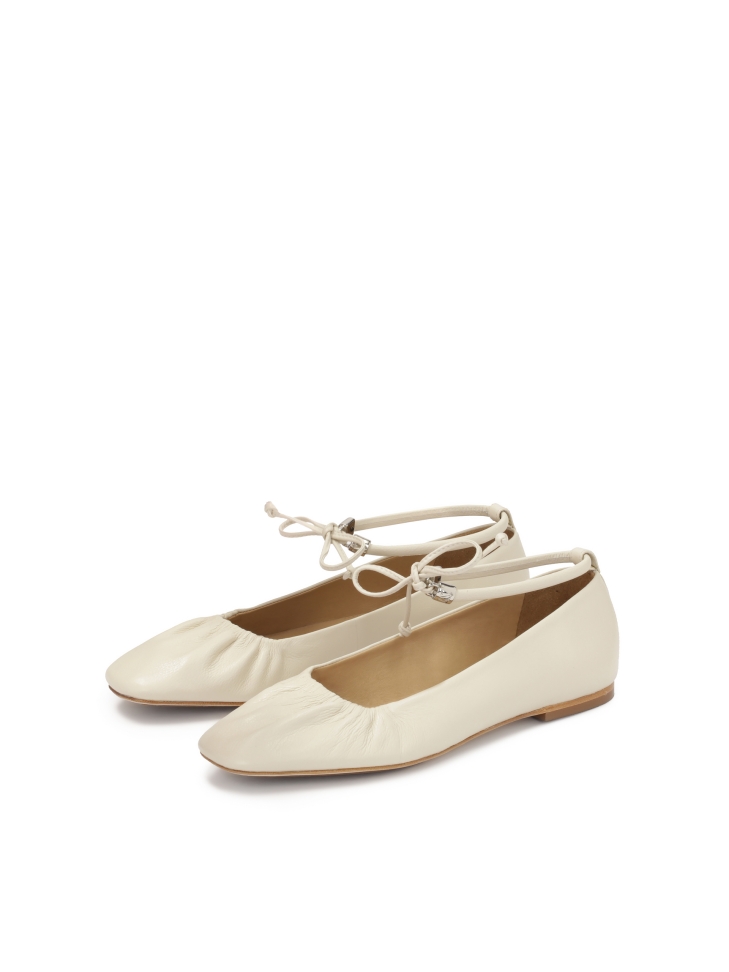 Ballerine crema con lacci KS SOLEIL