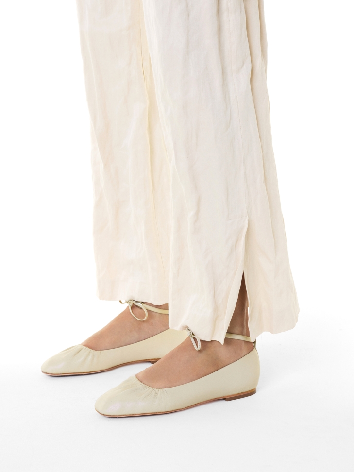 Ballerine crema con lacci KS SOLEIL