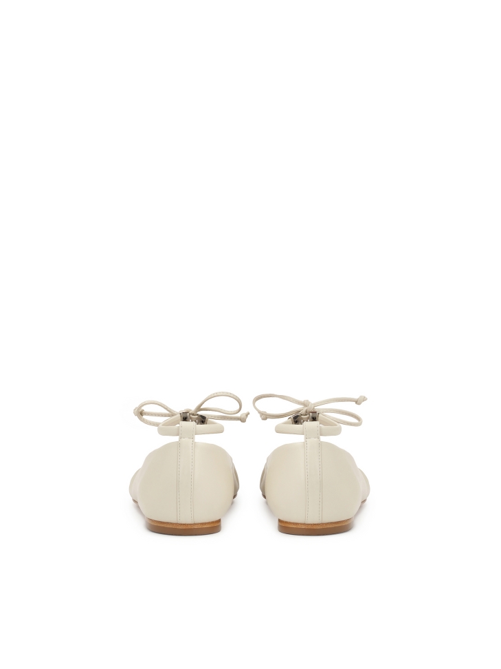 Ballerine crema con lacci KS SOLEIL