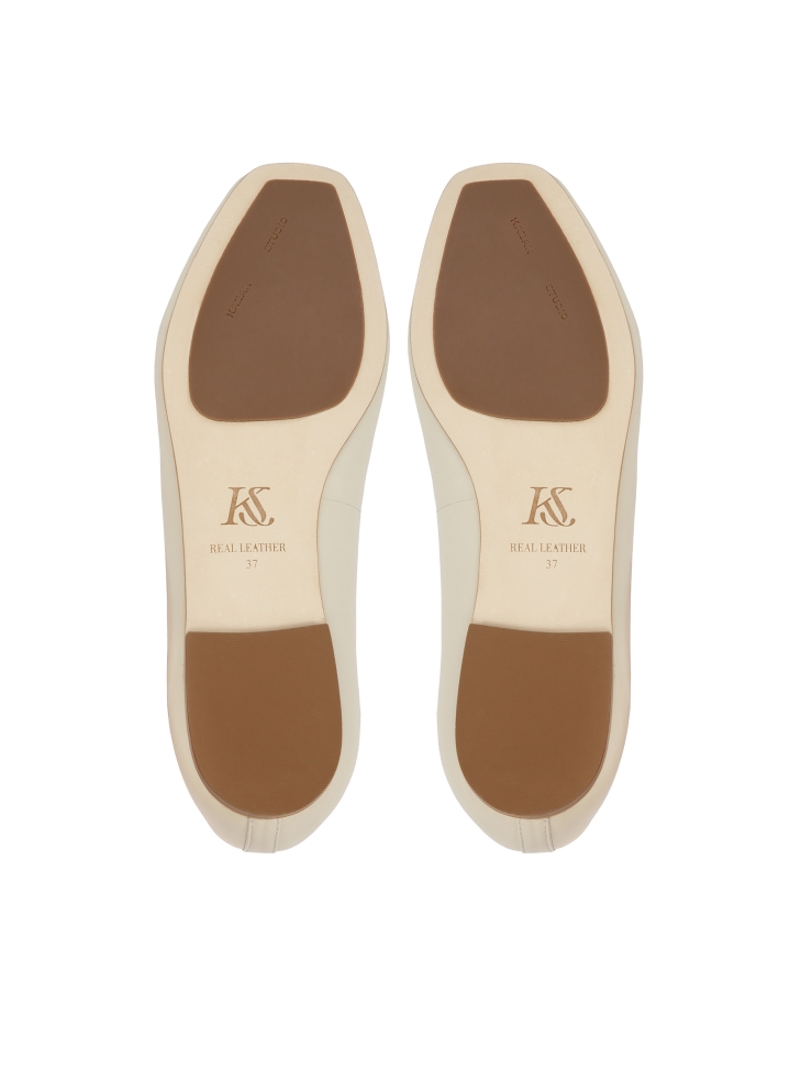Ballerine crema con lacci KS SOLEIL