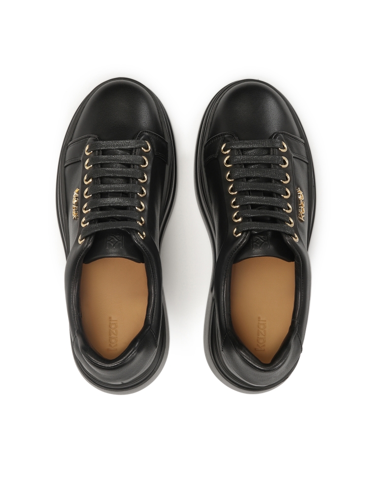 Sneakers in pelle con suola spessa e dritta NERIS