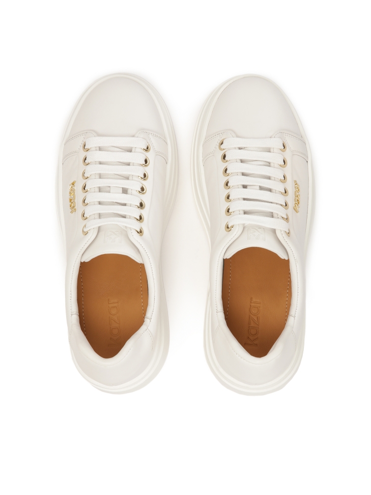 Sneakers in pelle bianca con suola spessa NERIS