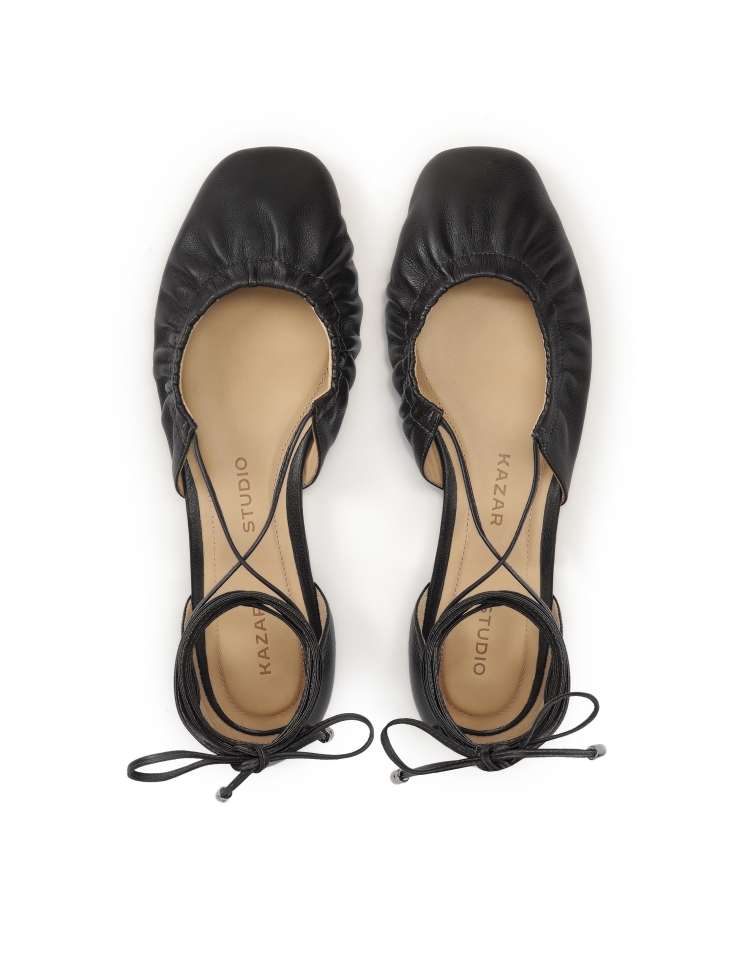 Ballerine nere con tomaia aperta KS SOLEIL