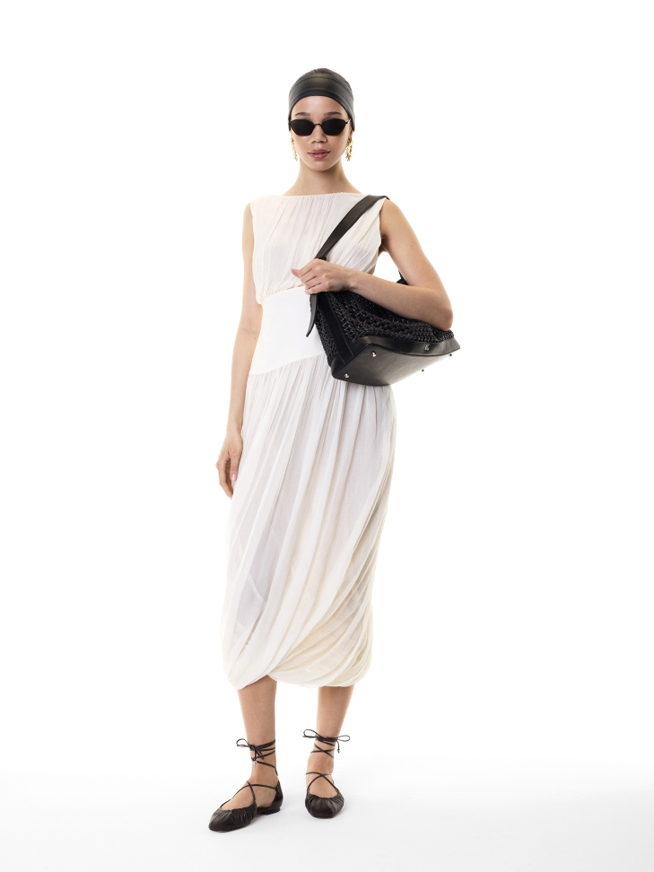 Ballerine marrone scuro con tomaia increspata di grande effetto KS SOLEIL