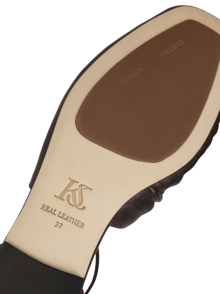 Ballerine marrone scuro con tomaia increspata di grande effetto KS SOLEIL