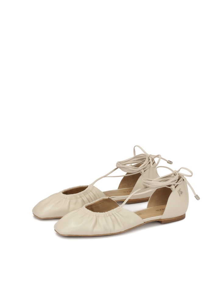 Ballerine color crema con tomaia ritagliata KS SOLEIL