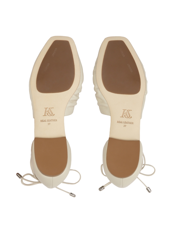 Ballerine color crema con tomaia ritagliata KS SOLEIL