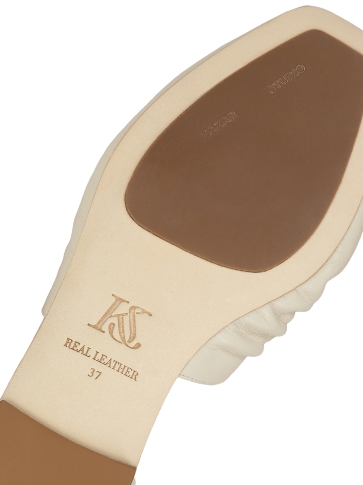 Ballerine color crema con tomaia ritagliata KS SOLEIL