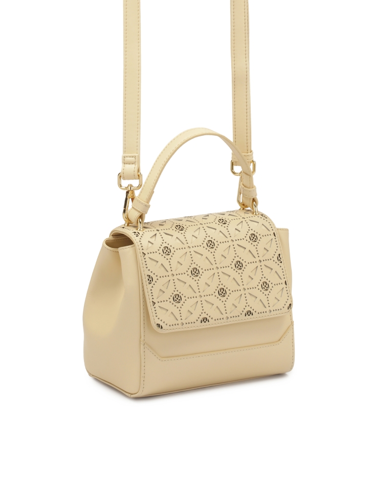 Borsetta con patta decorata con motivo traforato KRISTENA