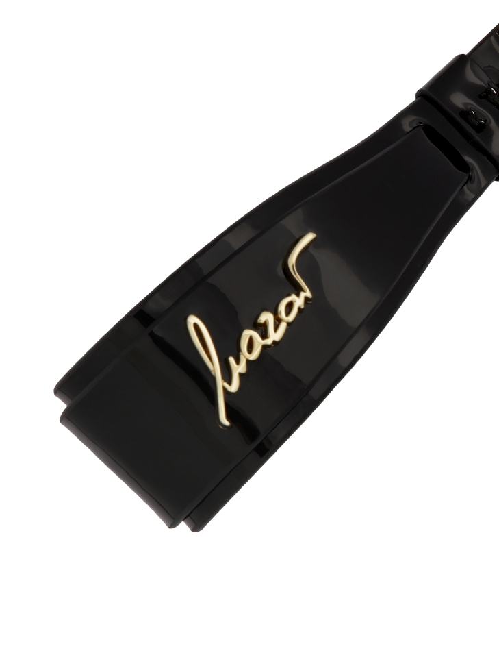 Portachiavi nero con cinturino in pelle decorato con loghi LAINEY