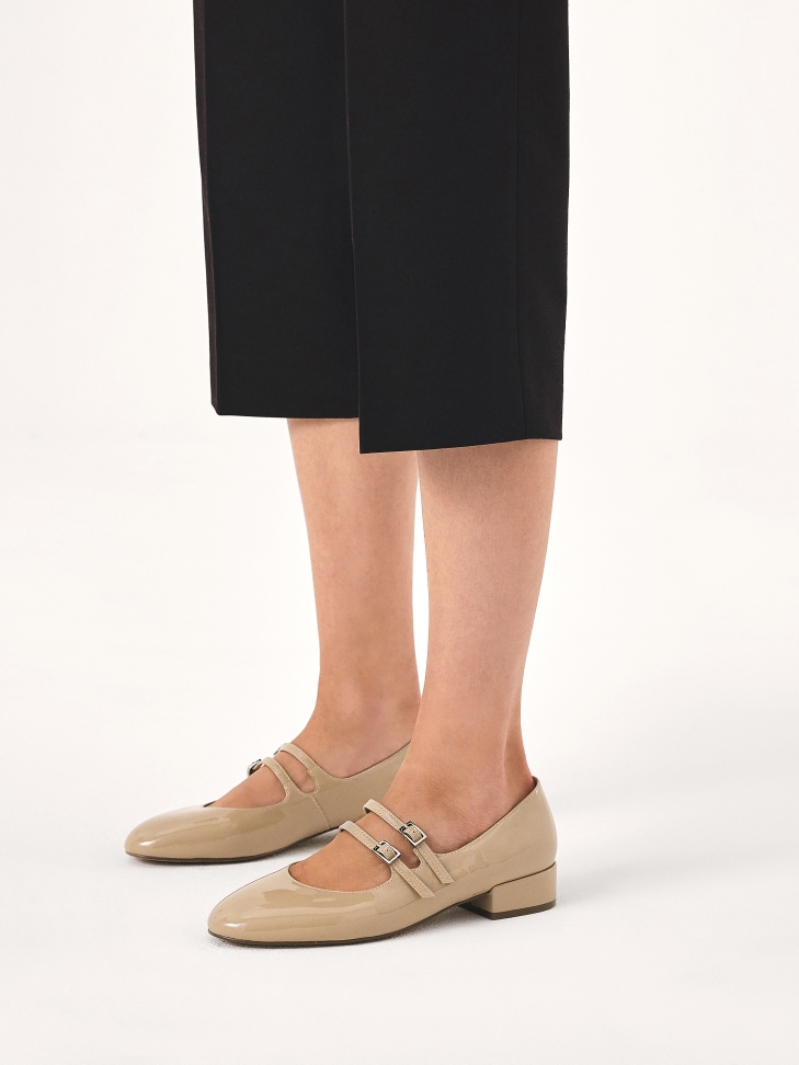 Décolleté stile Mary Jane in vernice beige KAJA