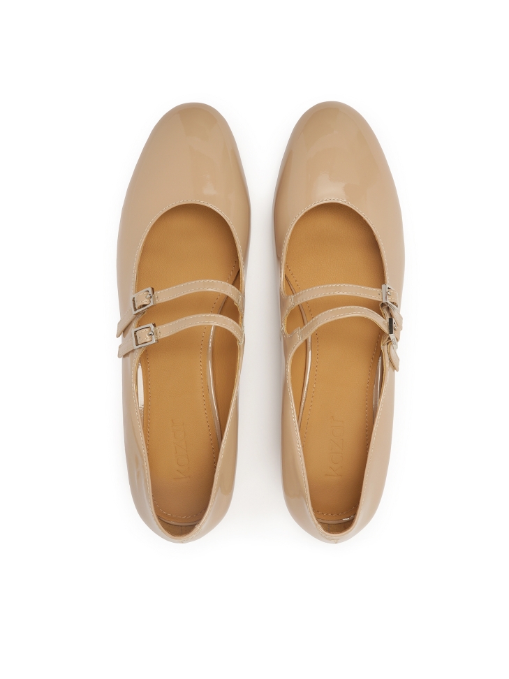 Décolleté stile Mary Jane in vernice beige KAJA