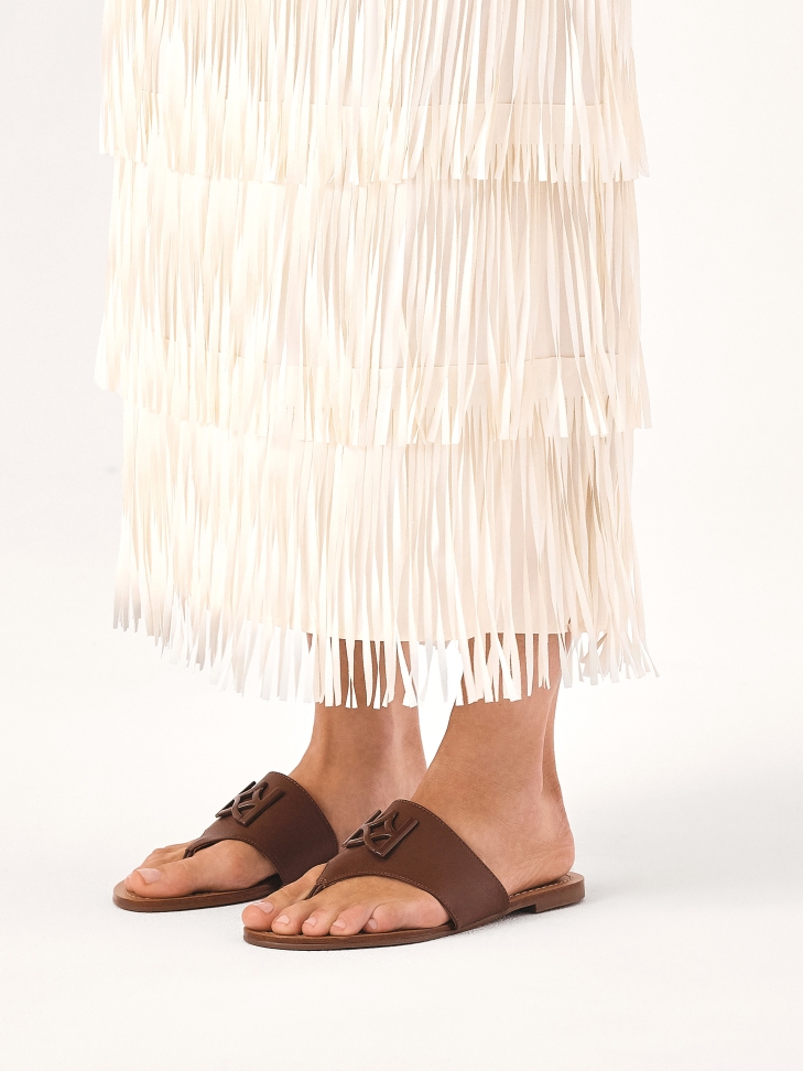 Infradito in pelle con monogramma KAZAR CITRINE