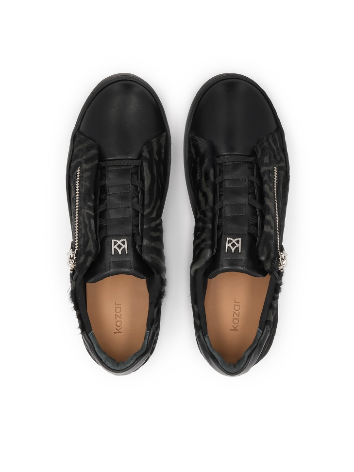 Sneakers in setole naturali con motivo zebrato MALIA