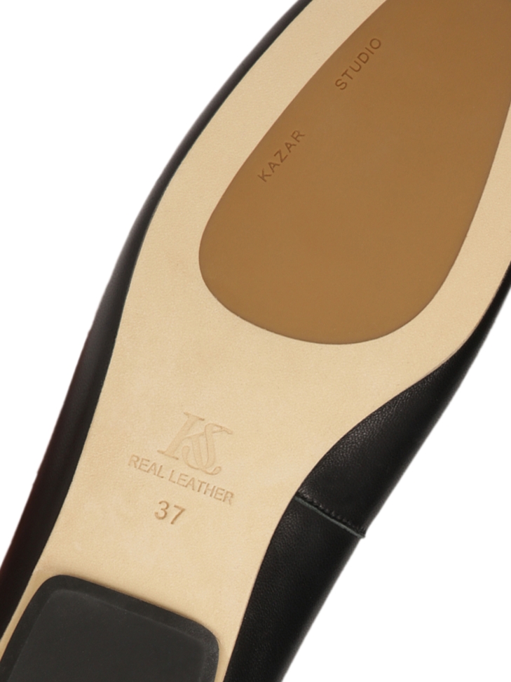 Ballerine in pelle nera con punta smussata KS GABY